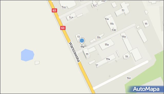 Pisz, Warszawska, 55e, mapa Pisz