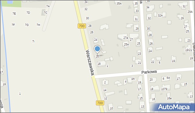 Płochocin, Warszawska, 20, mapa Płochocin