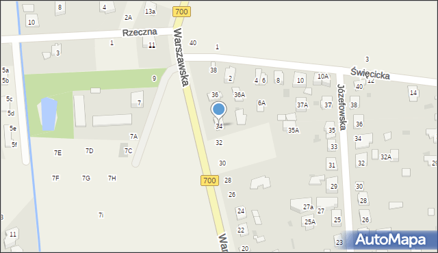 Płochocin, Warszawska, 34, mapa Płochocin