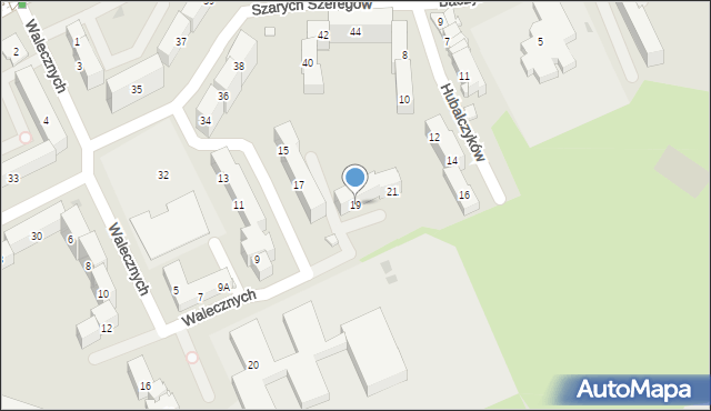 Płock, Walecznych, 19, mapa Płock