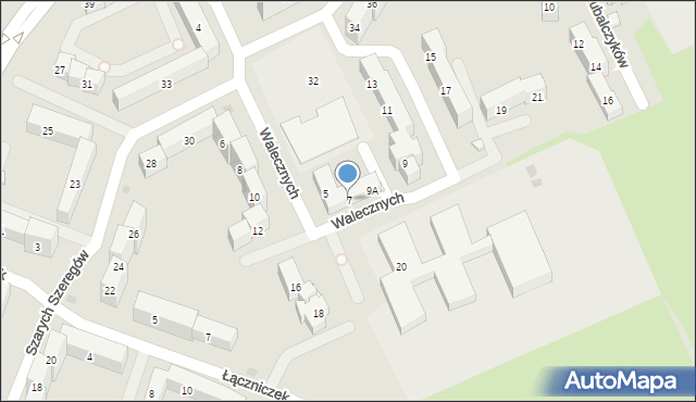 Płock, Walecznych, 7, mapa Płock