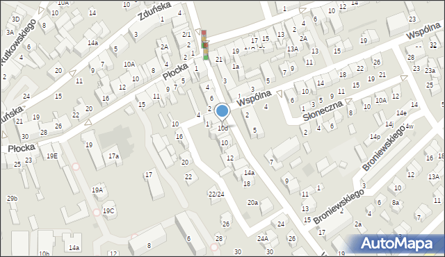 Płońsk, Warszawska, 10d, mapa Płońsk