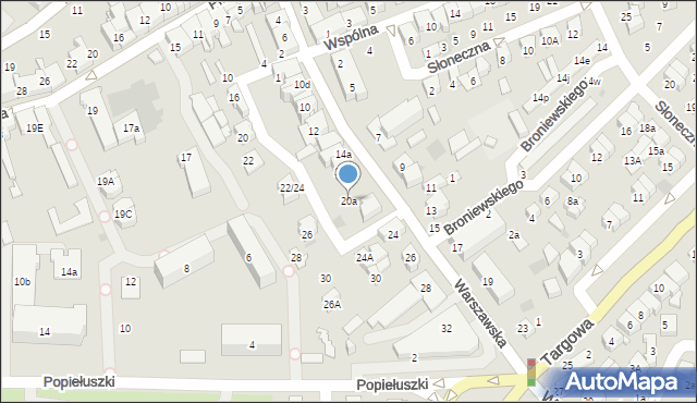 Płońsk, Warszawska, 20a, mapa Płońsk