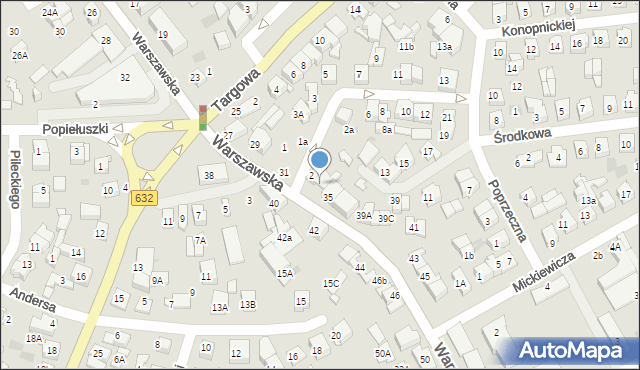 Płońsk, Warszawska, 33, mapa Płońsk