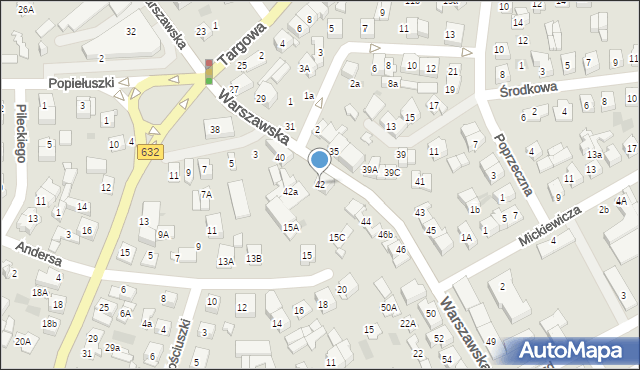 Płońsk, Warszawska, 42, mapa Płońsk