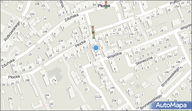 Płońsk, Warszawska, 6, mapa Płońsk