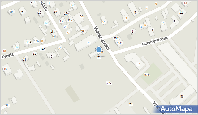 Płońsk, Warszawska, 72, mapa Płońsk