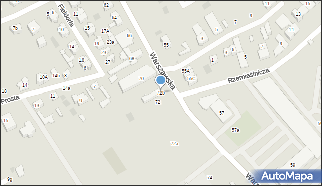 Płońsk, Warszawska, 72b, mapa Płońsk