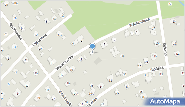 Podkowa Leśna, Warszawska, 13A, mapa Podkowa Leśna