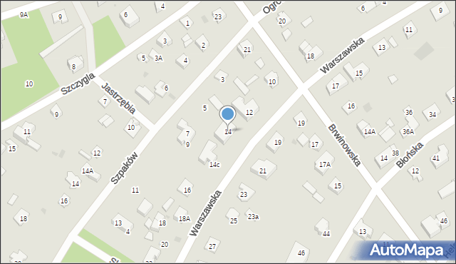 Podkowa Leśna, Warszawska, 14, mapa Podkowa Leśna