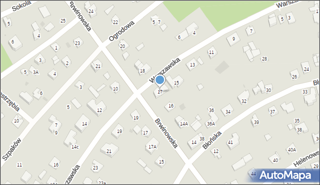 Podkowa Leśna, Warszawska, 17, mapa Podkowa Leśna