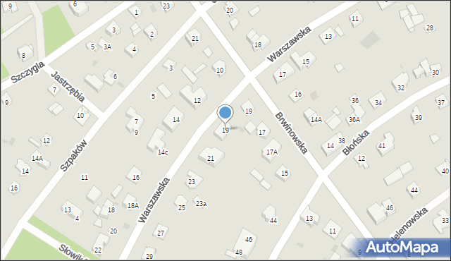 Podkowa Leśna, Warszawska, 19, mapa Podkowa Leśna