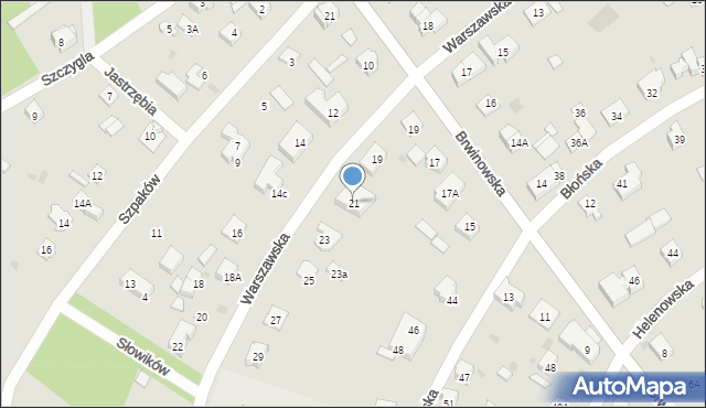 Podkowa Leśna, Warszawska, 21, mapa Podkowa Leśna