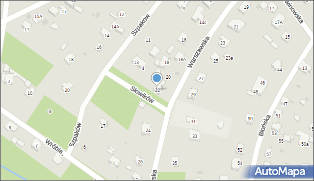 Podkowa Leśna, Warszawska, 22, mapa Podkowa Leśna