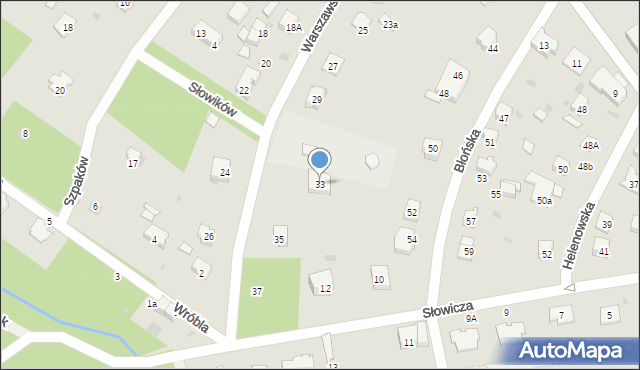 Podkowa Leśna, Warszawska, 33, mapa Podkowa Leśna