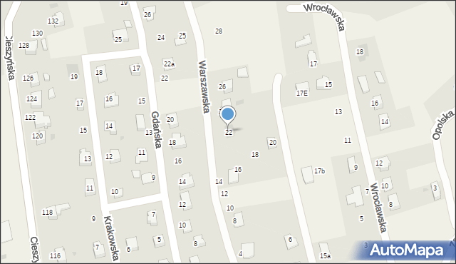 Pogwizdów, Warszawska, 22, mapa Pogwizdów