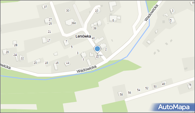 Ponikiew, Wadowicka, 12, mapa Ponikiew