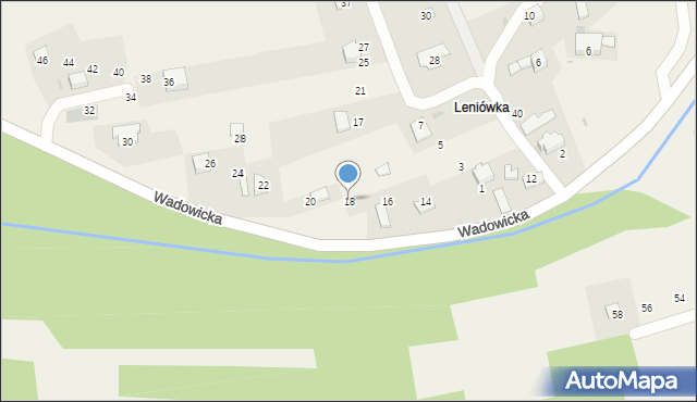 Ponikiew, Wadowicka, 18, mapa Ponikiew