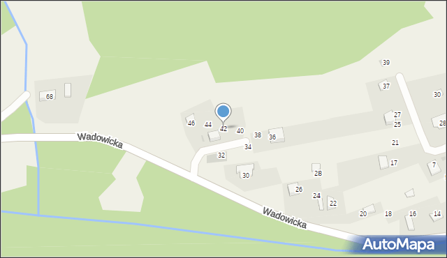 Ponikiew, Wadowicka, 42, mapa Ponikiew