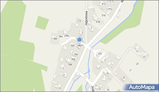 Ponikiew, Wadowicka, 592, mapa Ponikiew