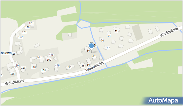 Ponikiew, Wadowicka, 82, mapa Ponikiew