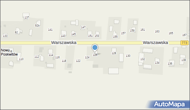 Poskwitów, Warszawska, 126, mapa Poskwitów