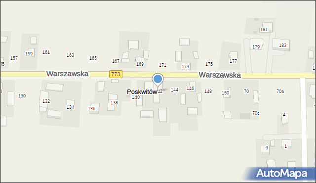 Poskwitów, Warszawska, 142, mapa Poskwitów