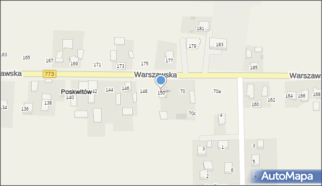 Poskwitów, Warszawska, 150, mapa Poskwitów