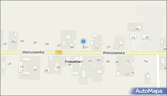 Poskwitów, Warszawska, 171, mapa Poskwitów