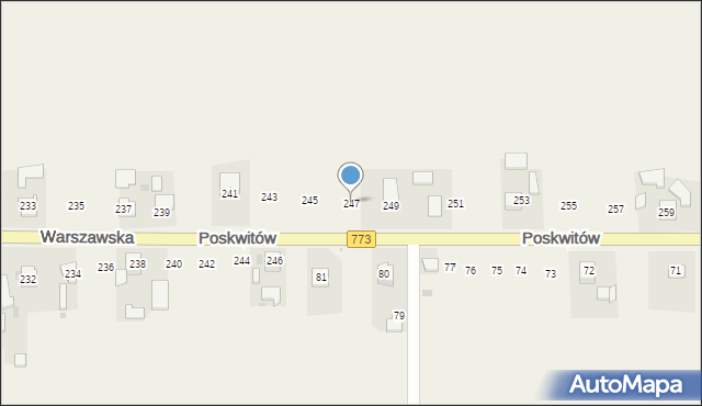 Poskwitów, Warszawska, 247, mapa Poskwitów