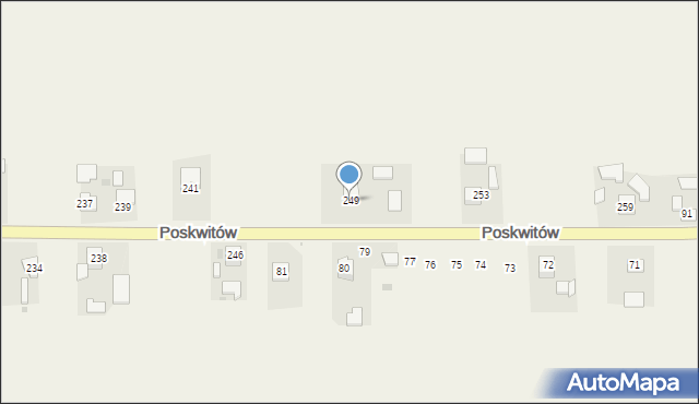 Poskwitów, Warszawska, 249, mapa Poskwitów