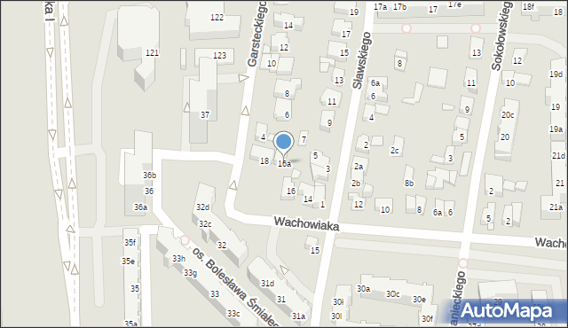 Poznań, Wachowiaka Stanisława, 16a, mapa Poznania