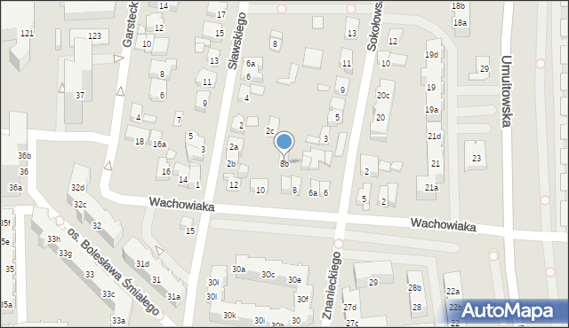 Poznań, Wachowiaka Stanisława, 8b, mapa Poznania