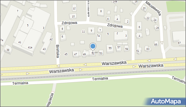 Poznań, Warszawska, 51, mapa Poznania