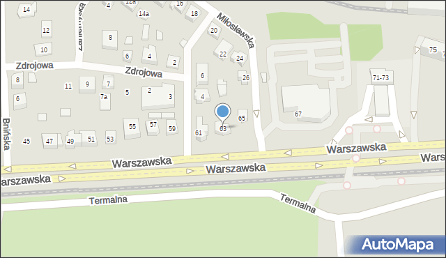 Poznań, Warszawska, 63, mapa Poznania
