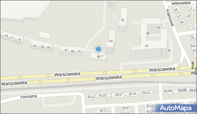 Poznań, Warszawska, 93, mapa Poznania