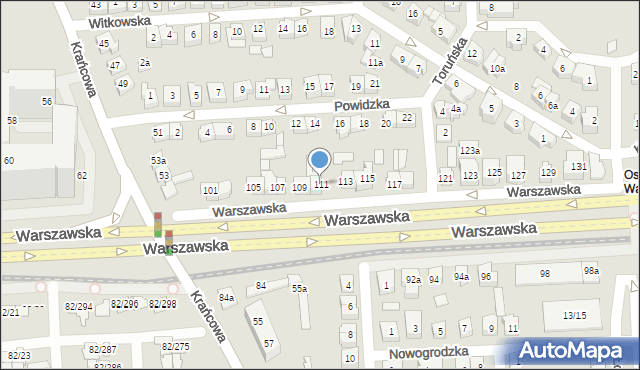 Poznań, Warszawska, 111, mapa Poznania