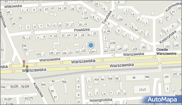 Poznań, Warszawska, 117, mapa Poznania