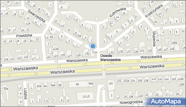 Poznań, Warszawska, 131a, mapa Poznania