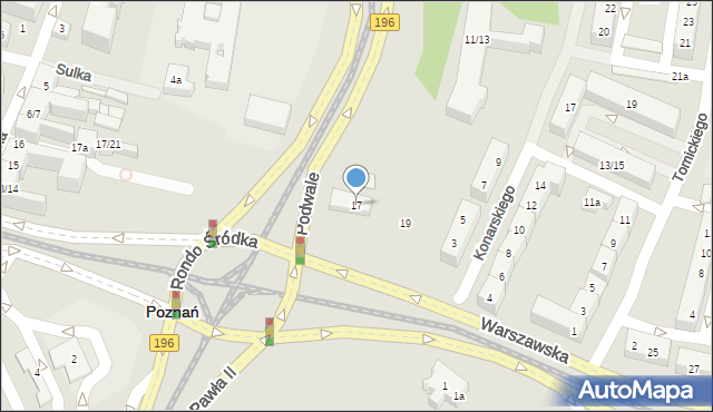 Poznań, Warszawska, 17, mapa Poznania