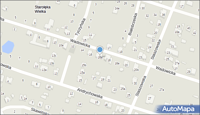 Poznań, Wadowicka, 16a, mapa Poznania