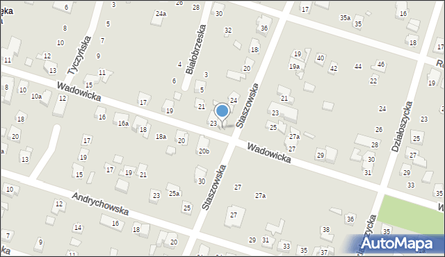 Poznań, Wadowicka, 23a, mapa Poznania