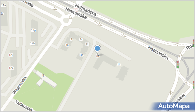 Poznań, Wagrowska, 1a, mapa Poznania