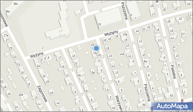 Poznań, Warzywna, 13a, mapa Poznania