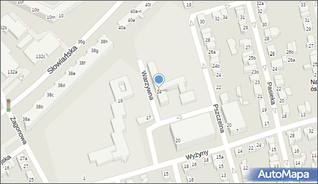 Poznań, Warzywna, 24, mapa Poznania