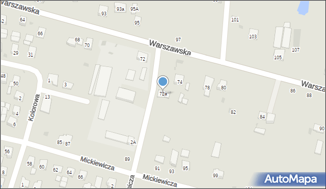 Praszka, Warszawska, 72a, mapa Praszka