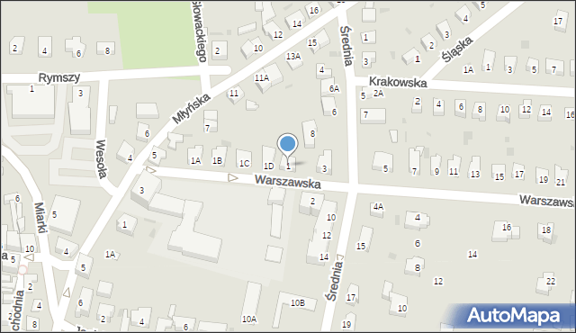 Prochowice, Warszawska, 1, mapa Prochowice