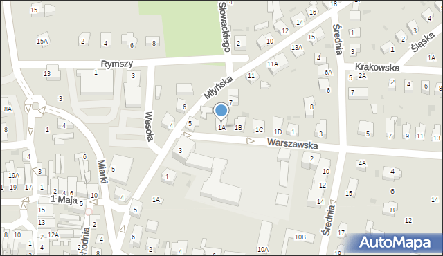 Prochowice, Warszawska, 1A, mapa Prochowice