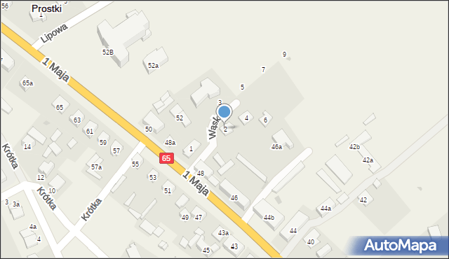 Prostki, Wąska, 2, mapa Prostki