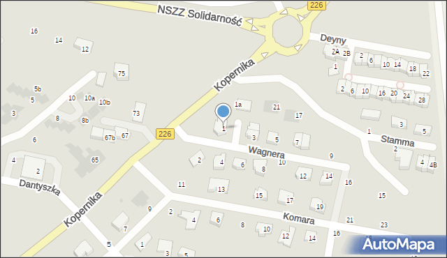 Pruszcz Gdański, Wagnera Huberta, 1, mapa Pruszcz Gdański